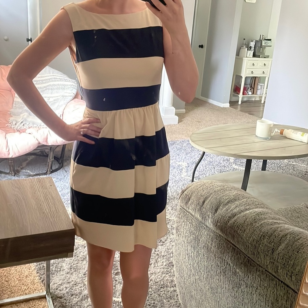 Navy and Tan dress